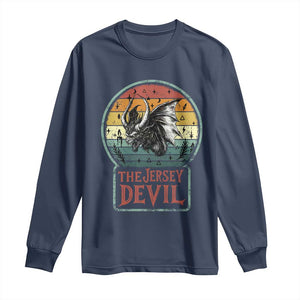 The Jersey Devil Long Sleeve Shirt Retro Vintage New Jersey Cryptid TS12 Navy Print Your Wear