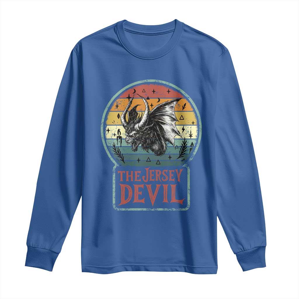 The Jersey Devil Long Sleeve Shirt Retro Vintage New Jersey Cryptid TS12 Royal Blue Print Your Wear