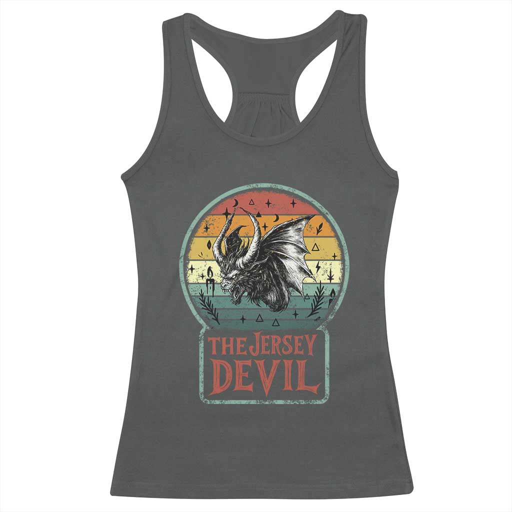The Jersey Devil Racerback Tank Top Retro Vintage New Jersey Cryptid TS12 Dark Heather Print Your Wear