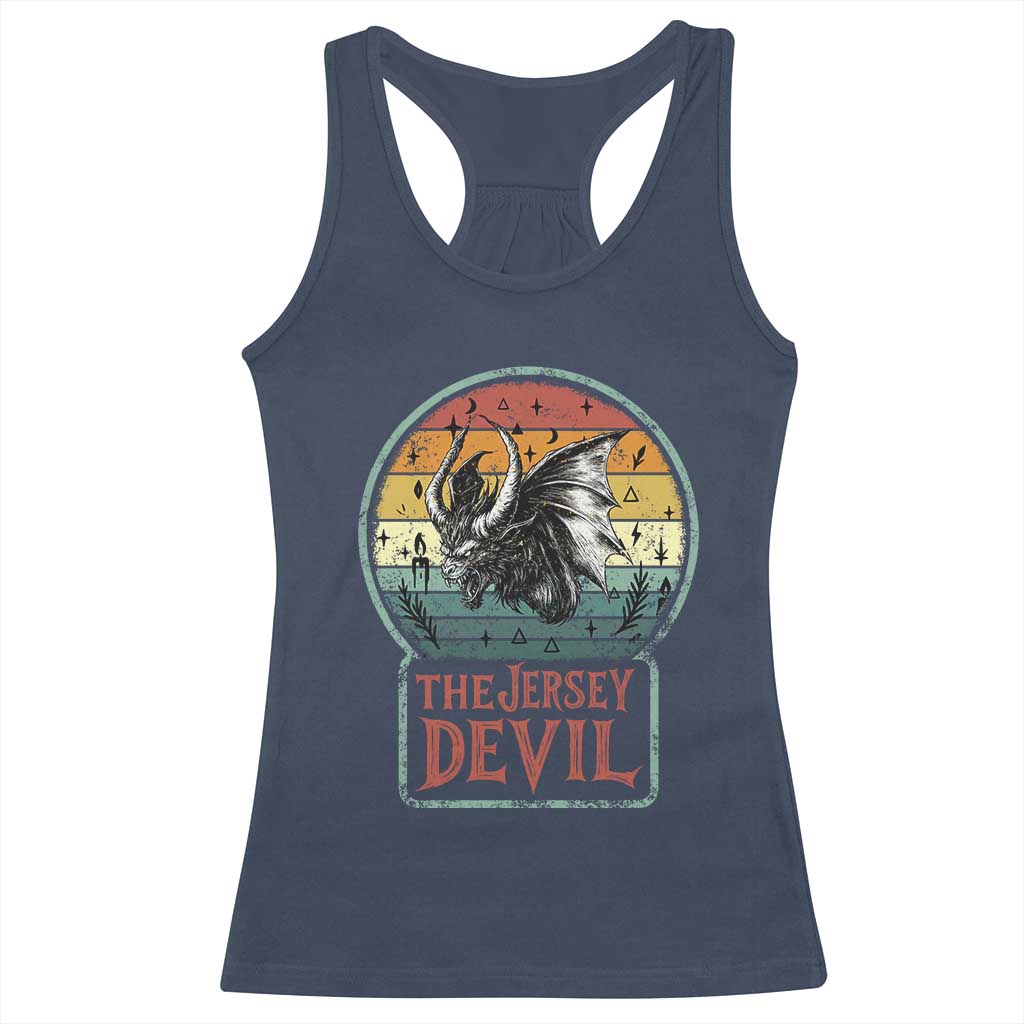 The Jersey Devil Racerback Tank Top Retro Vintage New Jersey Cryptid TS12 Navy Print Your Wear