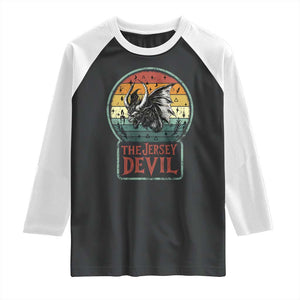 The Jersey Devil Raglan Shirt Retro Vintage New Jersey Cryptid TS12 Black White Print Your Wear