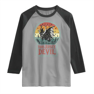 The Jersey Devil Raglan Shirt Retro Vintage New Jersey Cryptid TS12 Sport Gray Black Print Your Wear