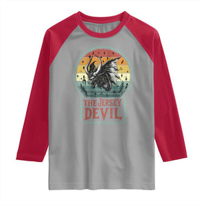 The Jersey Devil Raglan Shirt Retro Vintage New Jersey Cryptid TS12 Sport Gray Red Print Your Wear