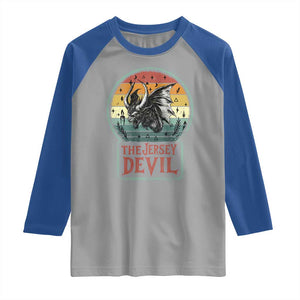 The Jersey Devil Raglan Shirt Retro Vintage New Jersey Cryptid TS12 Sport Gray Royal Print Your Wear