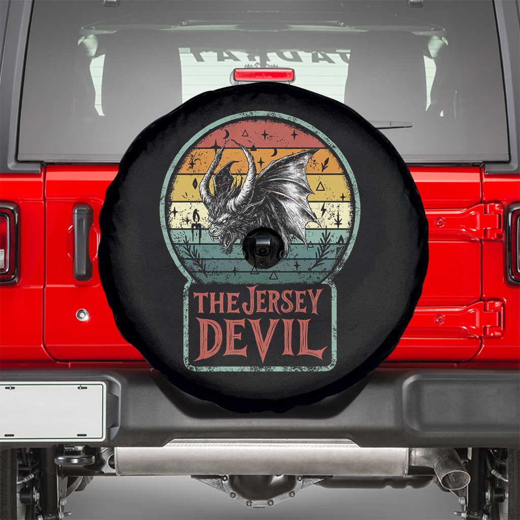 The Jersey Devil Spare Tire Cover Retro Vintage New Jersey Cryptid TS12 Black Print Your Wear