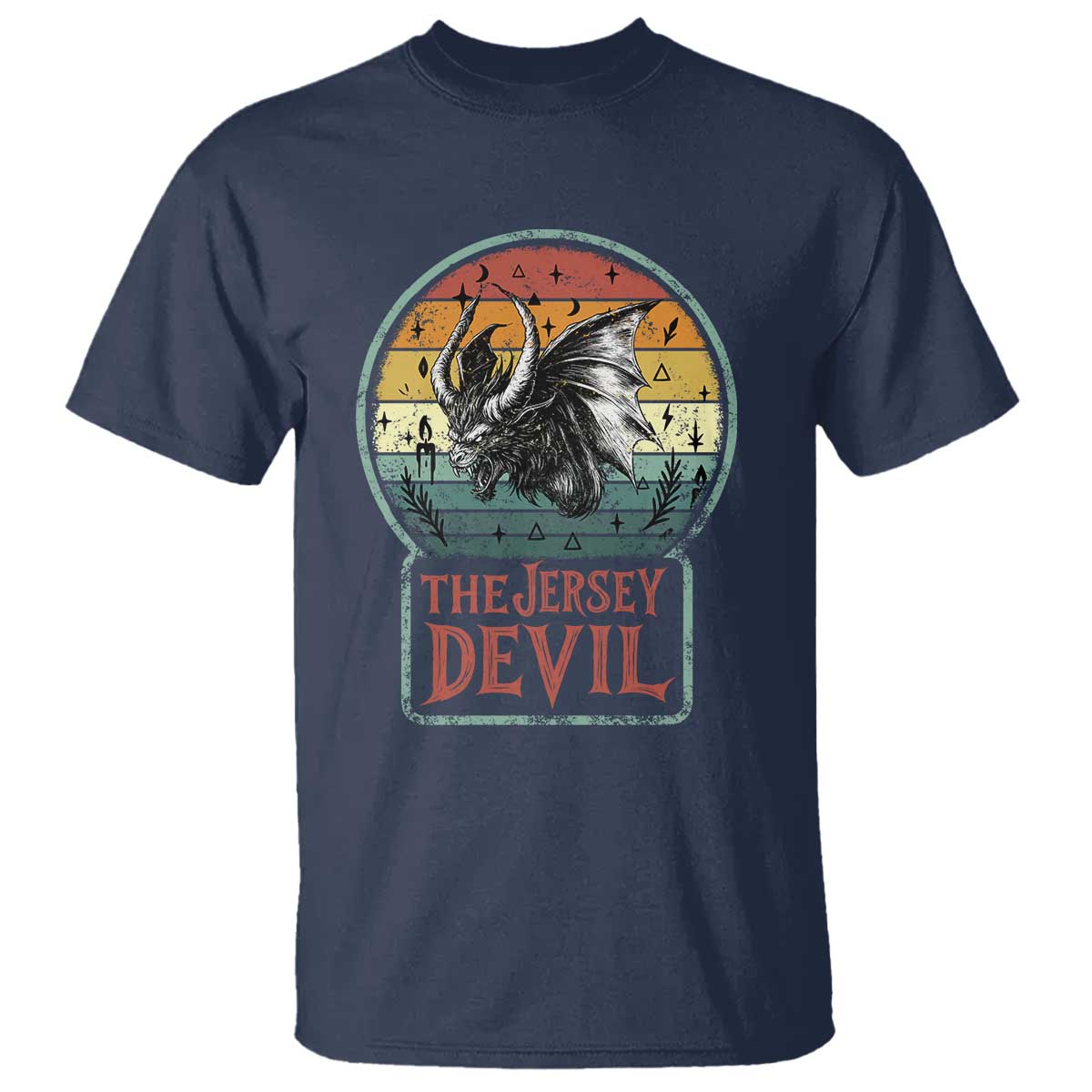The Jersey Devil T Shirt Retro Vintage New Jersey Cryptid TS12 Navy Print Your Wear