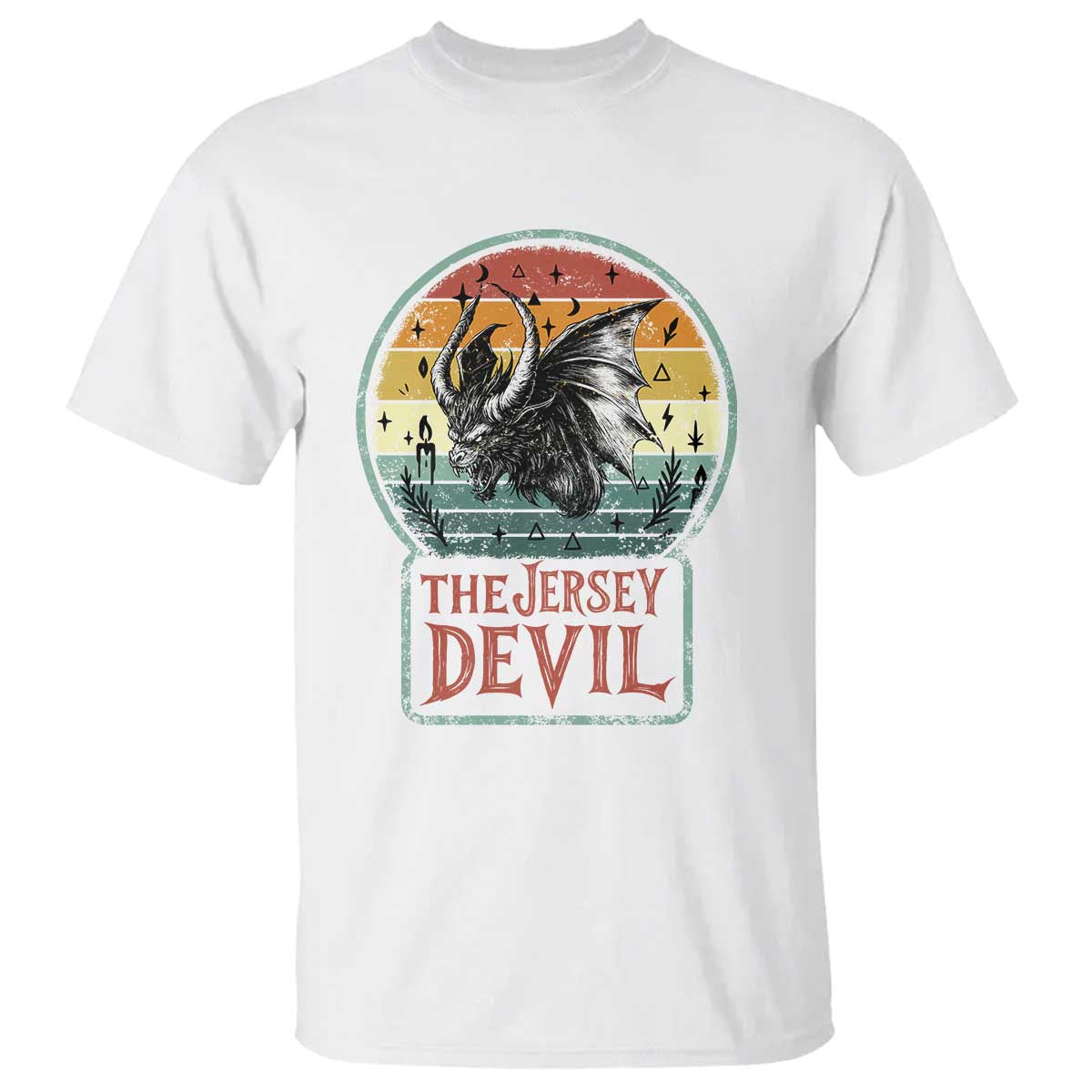 The Jersey Devil T Shirt Retro Vintage New Jersey Cryptid TS12 White Print Your Wear