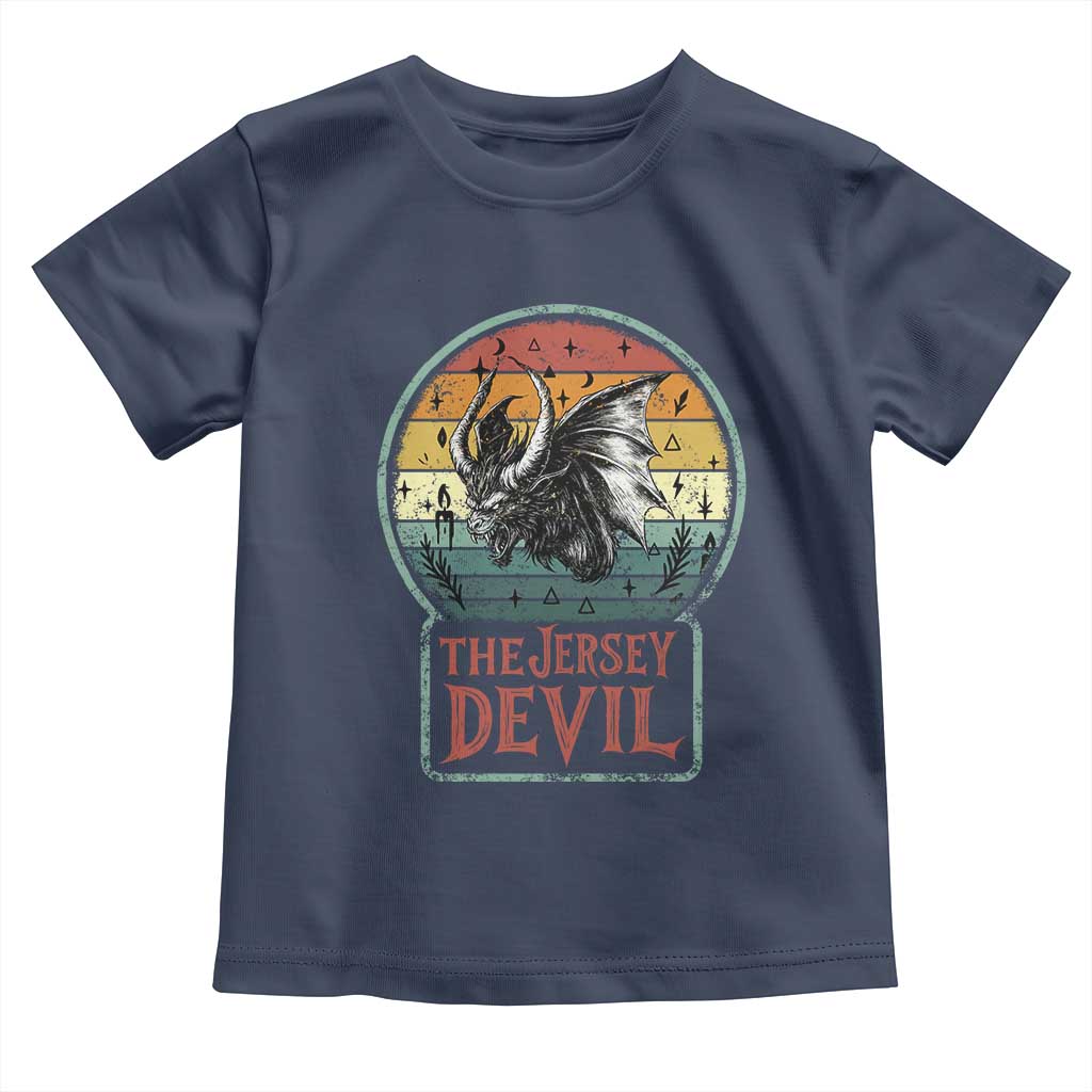 The Jersey Devil Toddler T Shirt Retro Vintage New Jersey Cryptid TS12 Navy Print Your Wear