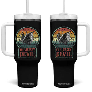 The Jersey Devil Tumbler With Handle Retro Vintage New Jersey Cryptid TS12 One Size: 40 oz Black Print Your Wear