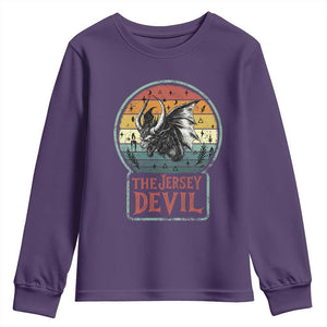 The Jersey Devil Youth Sweatshirt Retro Vintage New Jersey Cryptid TS12 Purple Print Your Wear