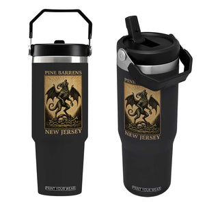 Jersey Devil Flip Straw Tumbler Gothic Horror Gift Pine Barrens New Jersey TS12 One Size: 30 oz Black Print Your Wear