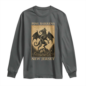 Jersey Devil Long Sleeve Shirt Gothic Horror Gift Pine Barrens New Jersey TS12 Dark Heather Print Your Wear