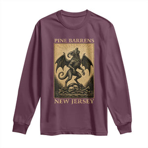 Jersey Devil Long Sleeve Shirt Gothic Horror Gift Pine Barrens New Jersey TS12 Maroon Print Your Wear