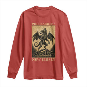 Jersey Devil Long Sleeve Shirt Gothic Horror Gift Pine Barrens New Jersey TS12 Red Print Your Wear