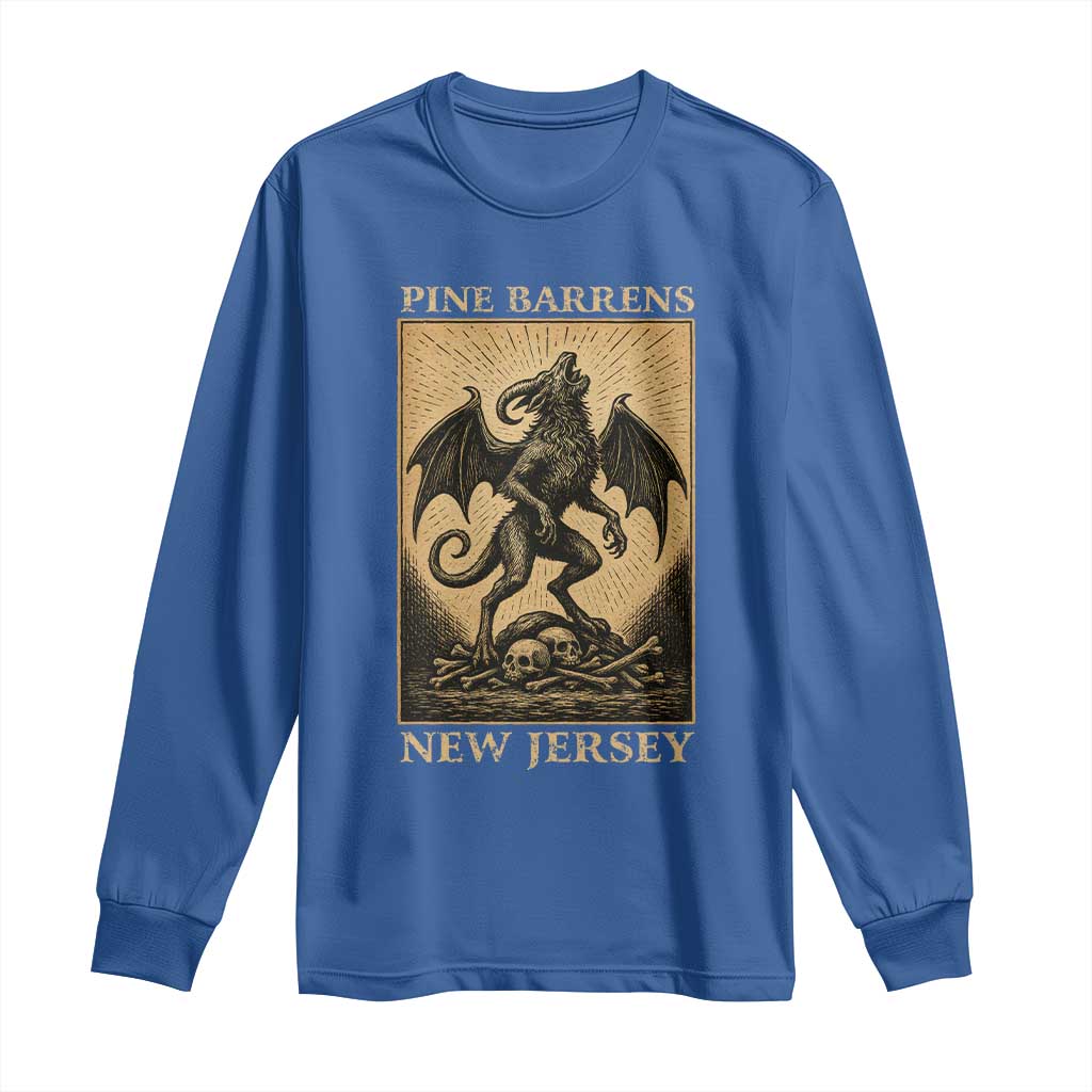 Jersey Devil Long Sleeve Shirt Gothic Horror Gift Pine Barrens New Jersey TS12 Royal Blue Print Your Wear