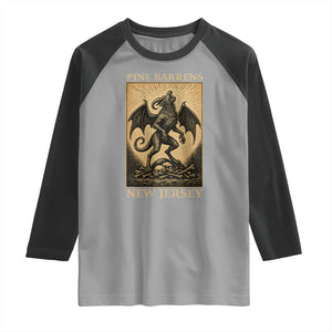 Jersey Devil Raglan Shirt Gothic Horror Gift Pine Barrens New Jersey TS12 Sport Gray Black Print Your Wear