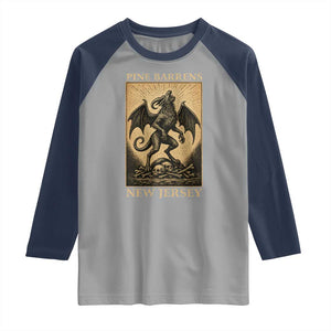 Jersey Devil Raglan Shirt Gothic Horror Gift Pine Barrens New Jersey TS12 Sport Gray Navy Print Your Wear
