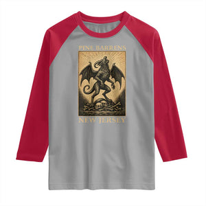 Jersey Devil Raglan Shirt Gothic Horror Gift Pine Barrens New Jersey TS12 Sport Gray Red Print Your Wear