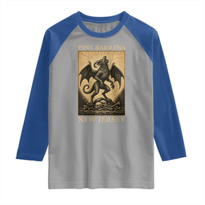 Jersey Devil Raglan Shirt Gothic Horror Gift Pine Barrens New Jersey TS12 Sport Gray Royal Print Your Wear