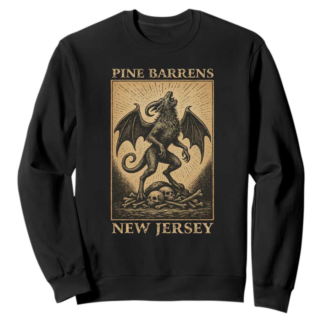 Jersey Devil Sweatshirt Gothic Horror Gift Pine Barrens New Jersey TS12 Black Print Your Wear