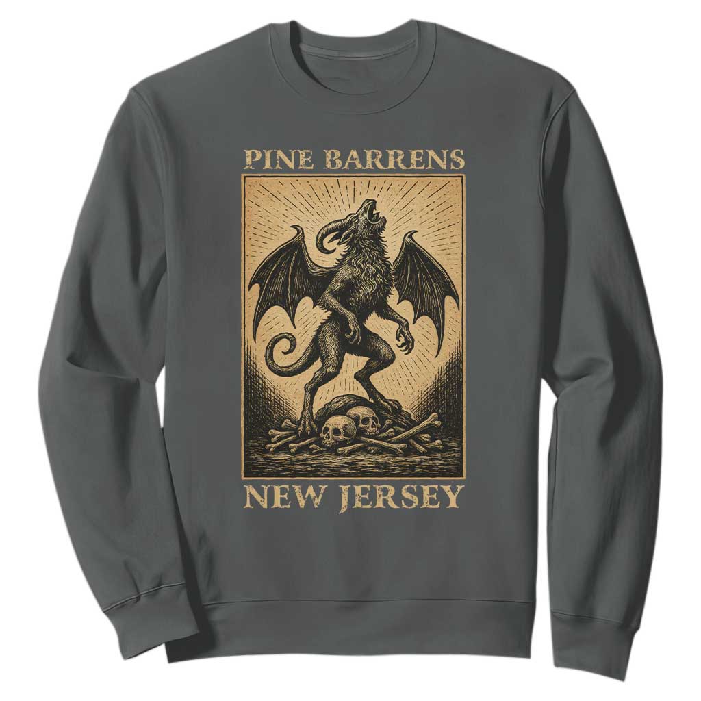 Jersey Devil Sweatshirt Gothic Horror Gift Pine Barrens New Jersey TS12 Dark Heather Print Your Wear