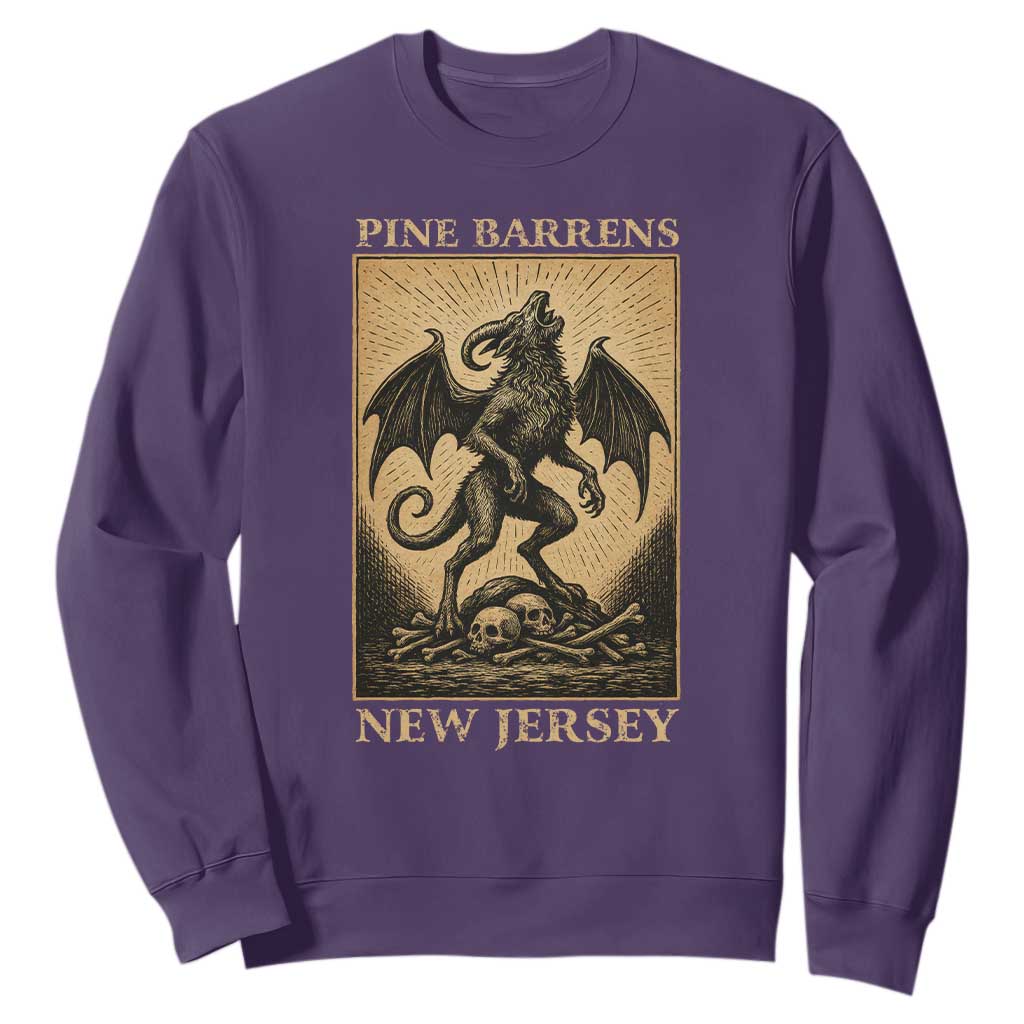 Jersey Devil Sweatshirt Gothic Horror Gift Pine Barrens New Jersey TS12 Purple Print Your Wear