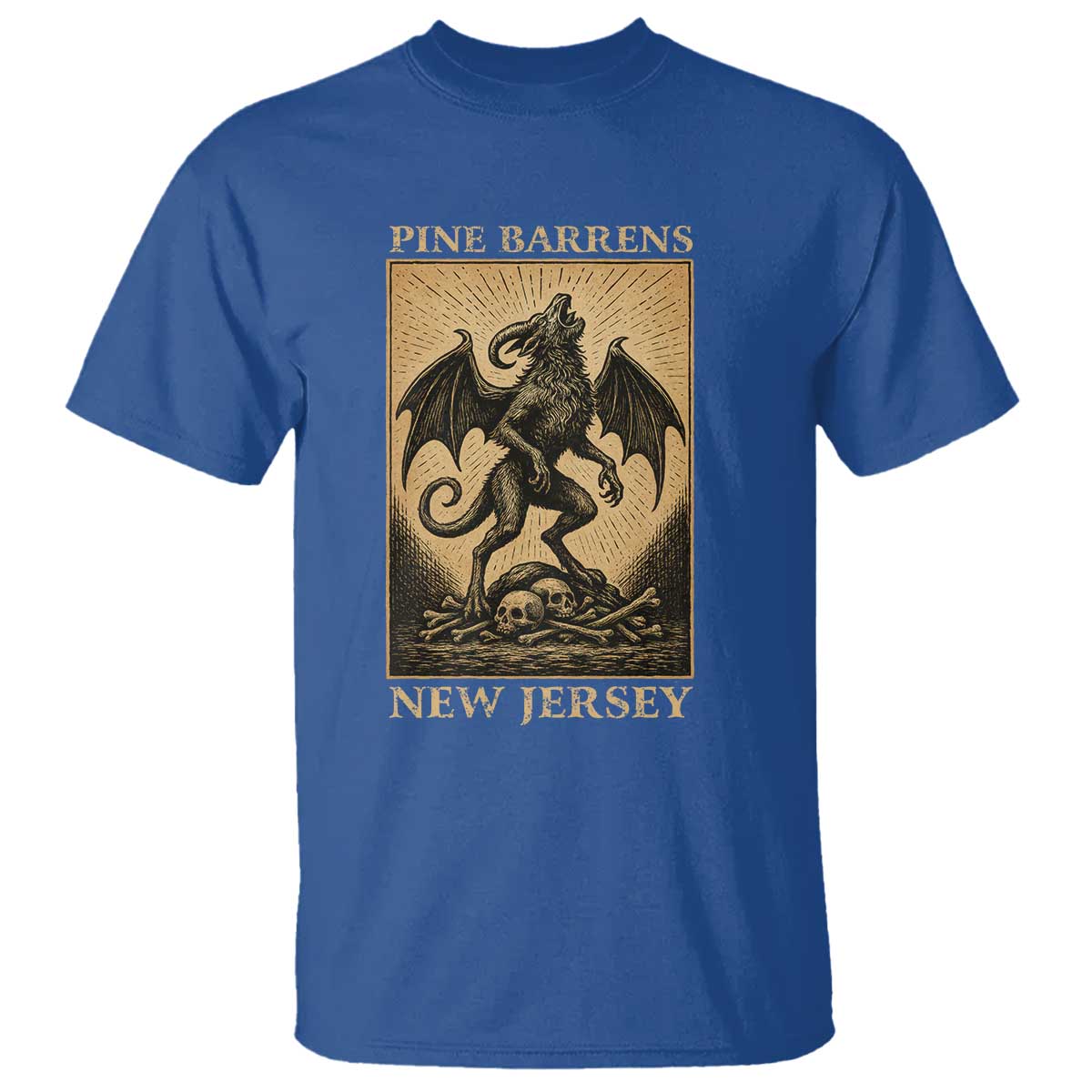 Jersey Devil T Shirt Gothic Horror Gift Pine Barrens New Jersey TS12 Royal Blue Print Your Wear