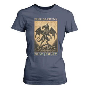 Jersey Devil T Shirt For Women Gothic Horror Gift Pine Barrens New Jersey TS12 Navy Print Your Wear