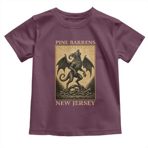 Jersey Devil Toddler T Shirt Gothic Horror Gift Pine Barrens New Jersey TS12 Maroon Print Your Wear