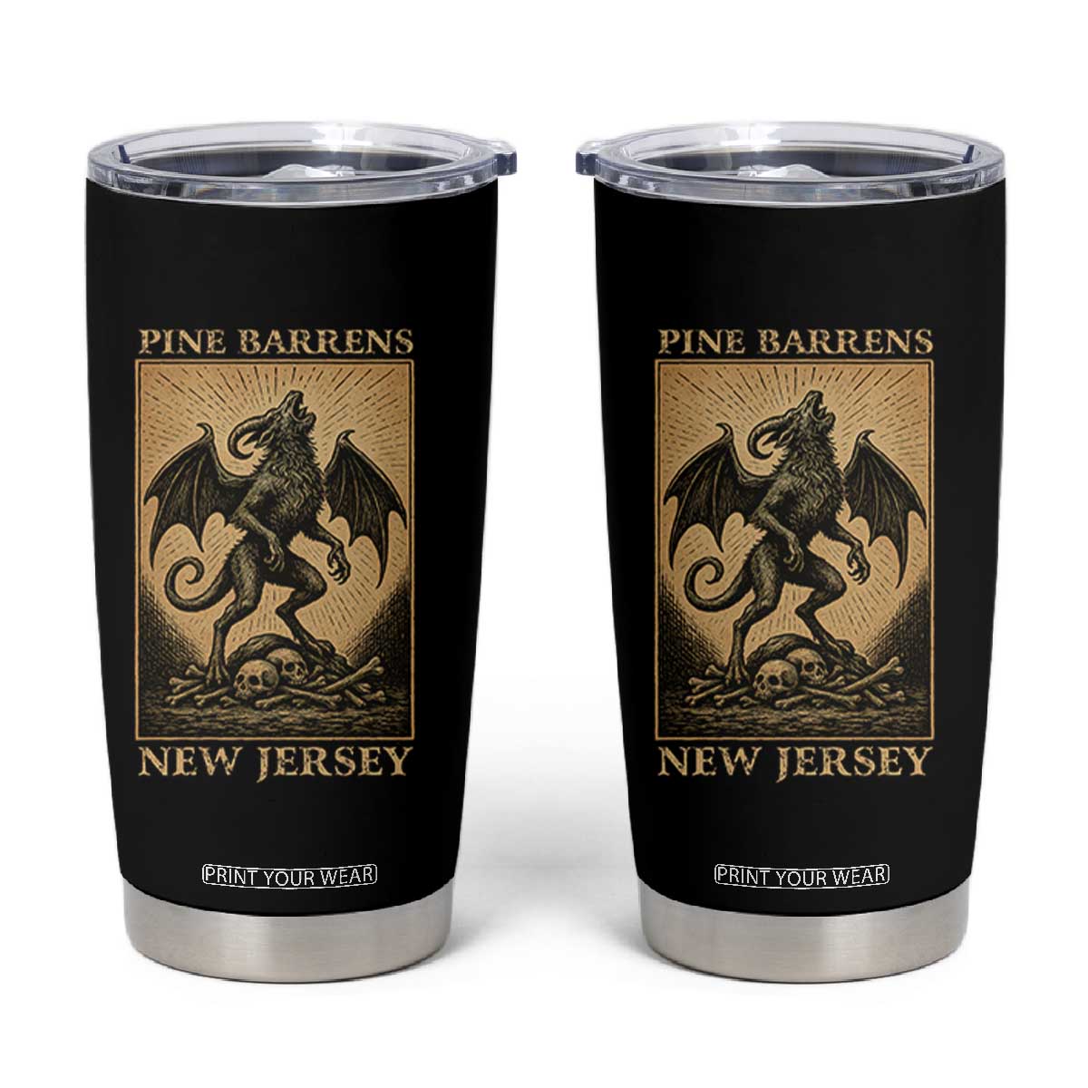 Jersey Devil Tumbler Cup Gothic Horror Gift Pine Barrens New Jersey TS12 Black Print Your Wear