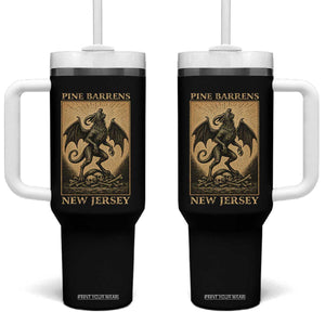 Jersey Devil Tumbler With Handle Gothic Horror Gift Pine Barrens New Jersey TS12 One Size: 40 oz Black Print Your Wear