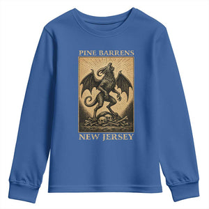 Jersey Devil Youth Sweatshirt Gothic Horror Gift Pine Barrens New Jersey TS12 Royal Blue Print Your Wear