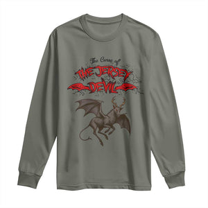 Jersey Devil Long Sleeve Shirt The Curse Of The Cryptid Gothic Horror Gift TS12 Military Green Print Your Wear