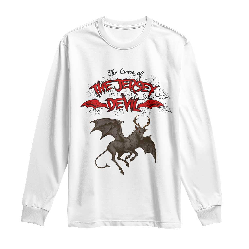 Jersey Devil Long Sleeve Shirt The Curse Of The Cryptid Gothic Horror Gift TS12 White Print Your Wear