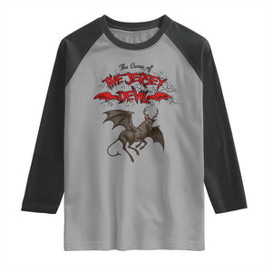 Jersey Devil Raglan Shirt The Curse Of The Cryptid Gothic Horror Gift TS12 Sport Gray Black Print Your Wear