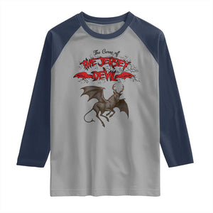 Jersey Devil Raglan Shirt The Curse Of The Cryptid Gothic Horror Gift TS12 Sport Gray Navy Print Your Wear