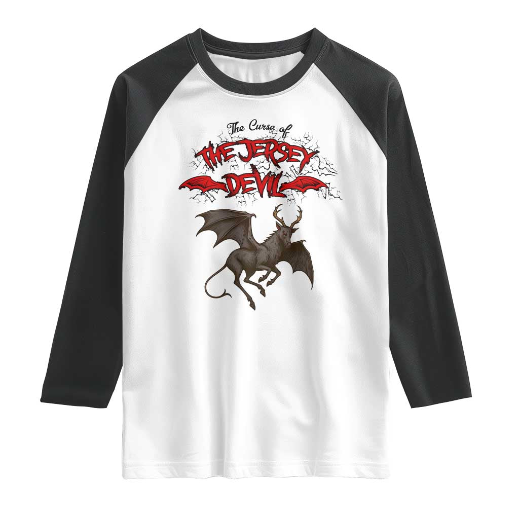 Jersey Devil Raglan Shirt The Curse Of The Cryptid Gothic Horror Gift TS12 White Black Print Your Wear