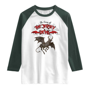 Jersey Devil Raglan Shirt The Curse Of The Cryptid Gothic Horror Gift TS12 White Dark Forest Green Print Your Wear