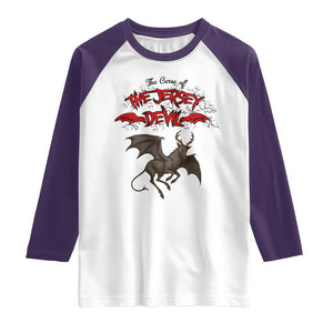Jersey Devil Raglan Shirt The Curse Of The Cryptid Gothic Horror Gift TS12 White Purple Print Your Wear