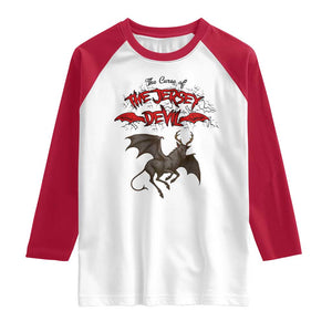 Jersey Devil Raglan Shirt The Curse Of The Cryptid Gothic Horror Gift TS12 White Red Print Your Wear