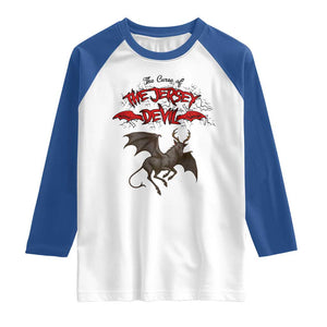 Jersey Devil Raglan Shirt The Curse Of The Cryptid Gothic Horror Gift TS12 White Royal Print Your Wear