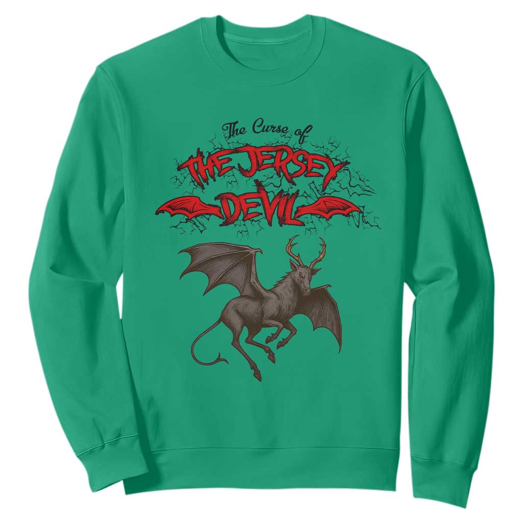 Jersey Devil Sweatshirt The Curse Of The Cryptid Gothic Horror Gift TS12 Irish Green Print Your Wear
