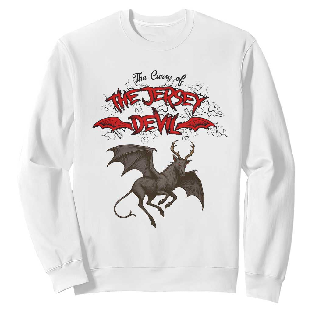 Jersey Devil Sweatshirt The Curse Of The Cryptid Gothic Horror Gift TS12 White Print Your Wear