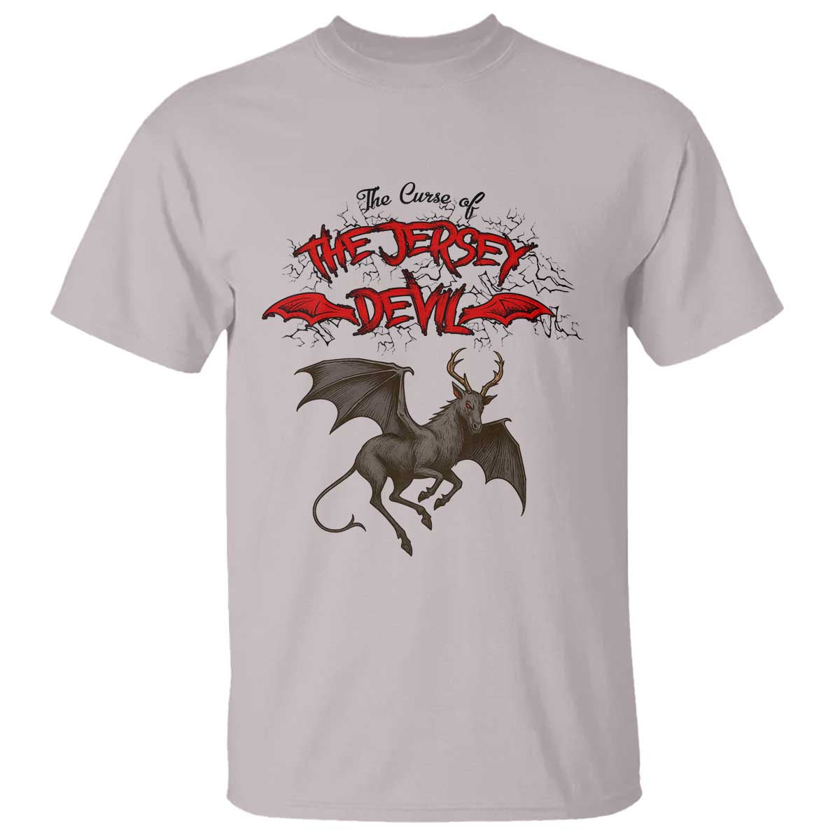 Jersey Devil T Shirt The Curse Of The Cryptid Gothic Horror Gift TS12 Ice Gray Print Your Wear