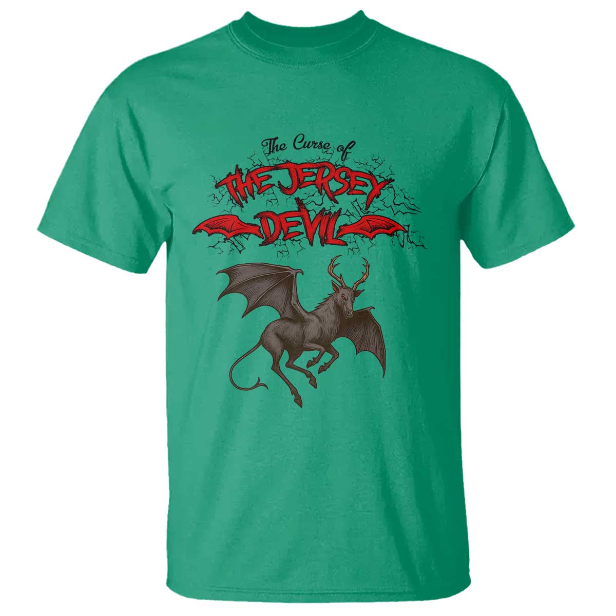 Jersey Devil T Shirt The Curse Of The Cryptid Gothic Horror Gift TS12 Irish Green Print Your Wear