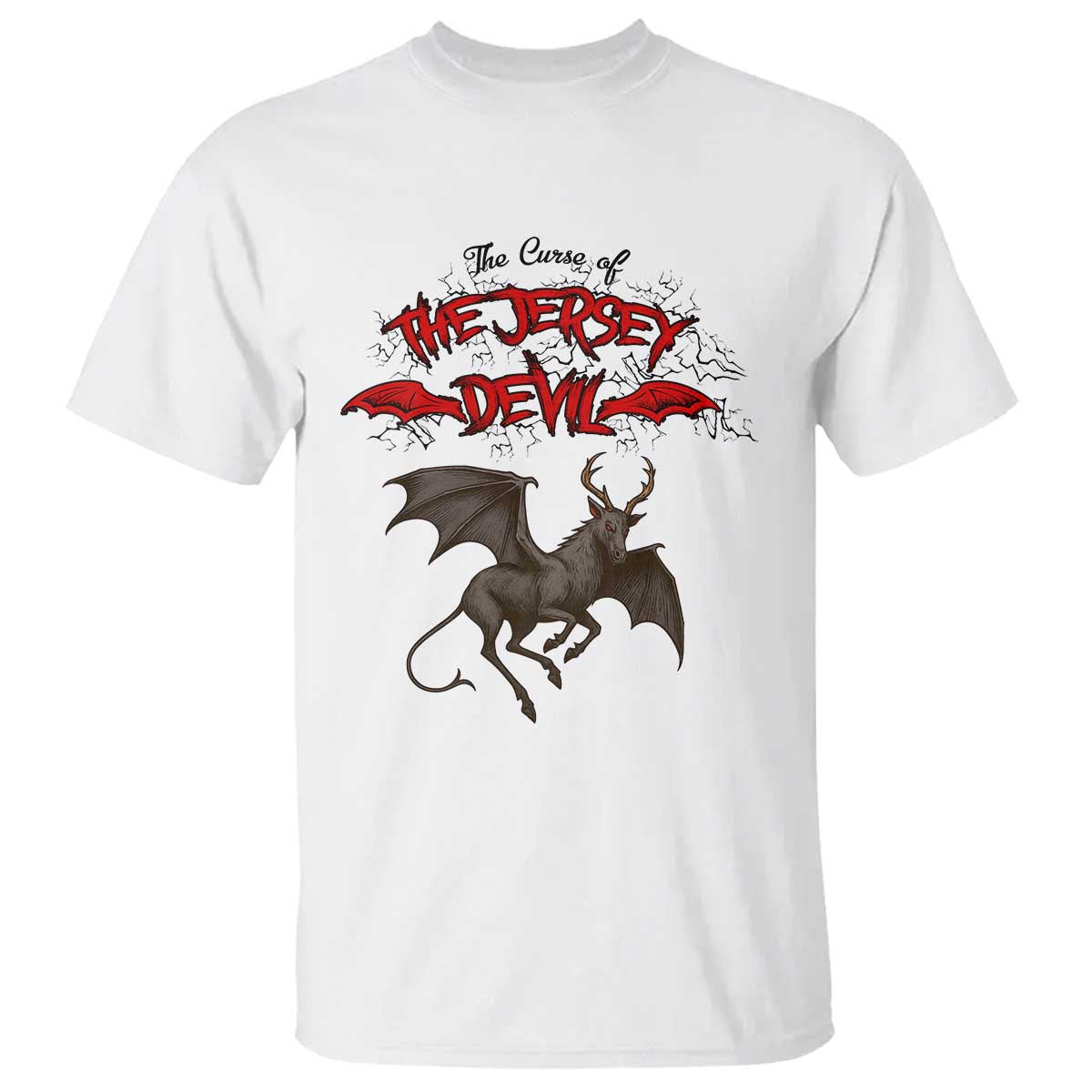 Jersey Devil T Shirt The Curse Of The Cryptid Gothic Horror Gift TS12 White Print Your Wear
