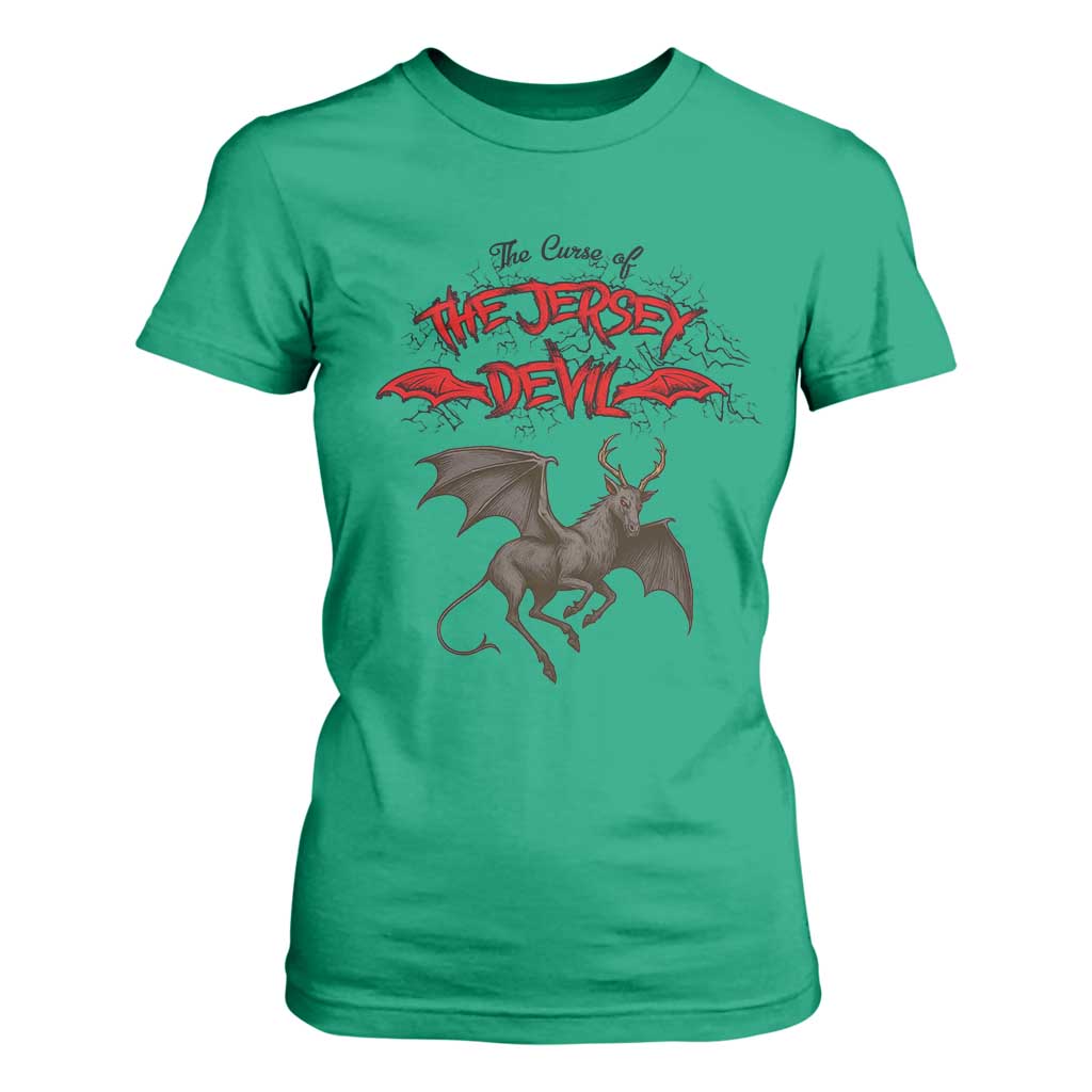 Jersey Devil T Shirt For Women The Curse Of The Cryptid Gothic Horror Gift TS12 Irish Green Print Your Wear