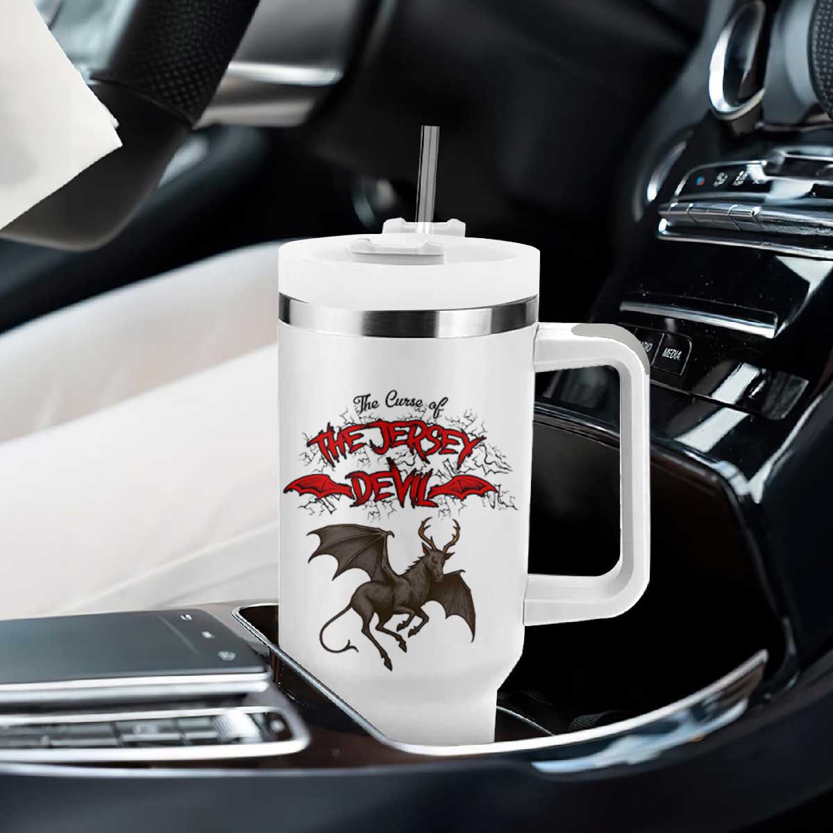 Jersey Devil Tumbler With Handle The Curse Of The Cryptid Gothic Horror Gift TS12 Print Your Wear