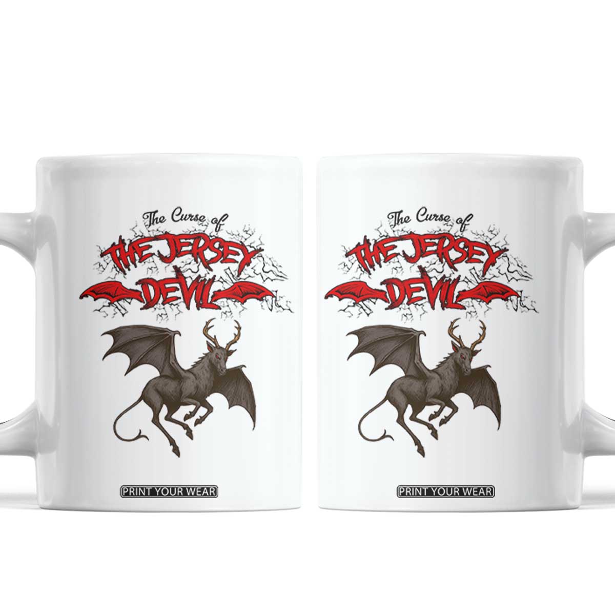 Jersey Devil Coffee Mug The Curse Of The Cryptid Gothic Horror Gift TS12 White Print Your Wear
