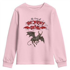 Jersey Devil Youth Sweatshirt The Curse Of The Cryptid Gothic Horror Gift TS12 Light Pink Print Your Wear